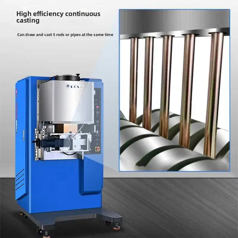 

2025 Small Oxygen-Free Downward Pulling High-Density Gold Silver Bar And Tube Equipment Wire Copper Rod Ingot Casting Machine