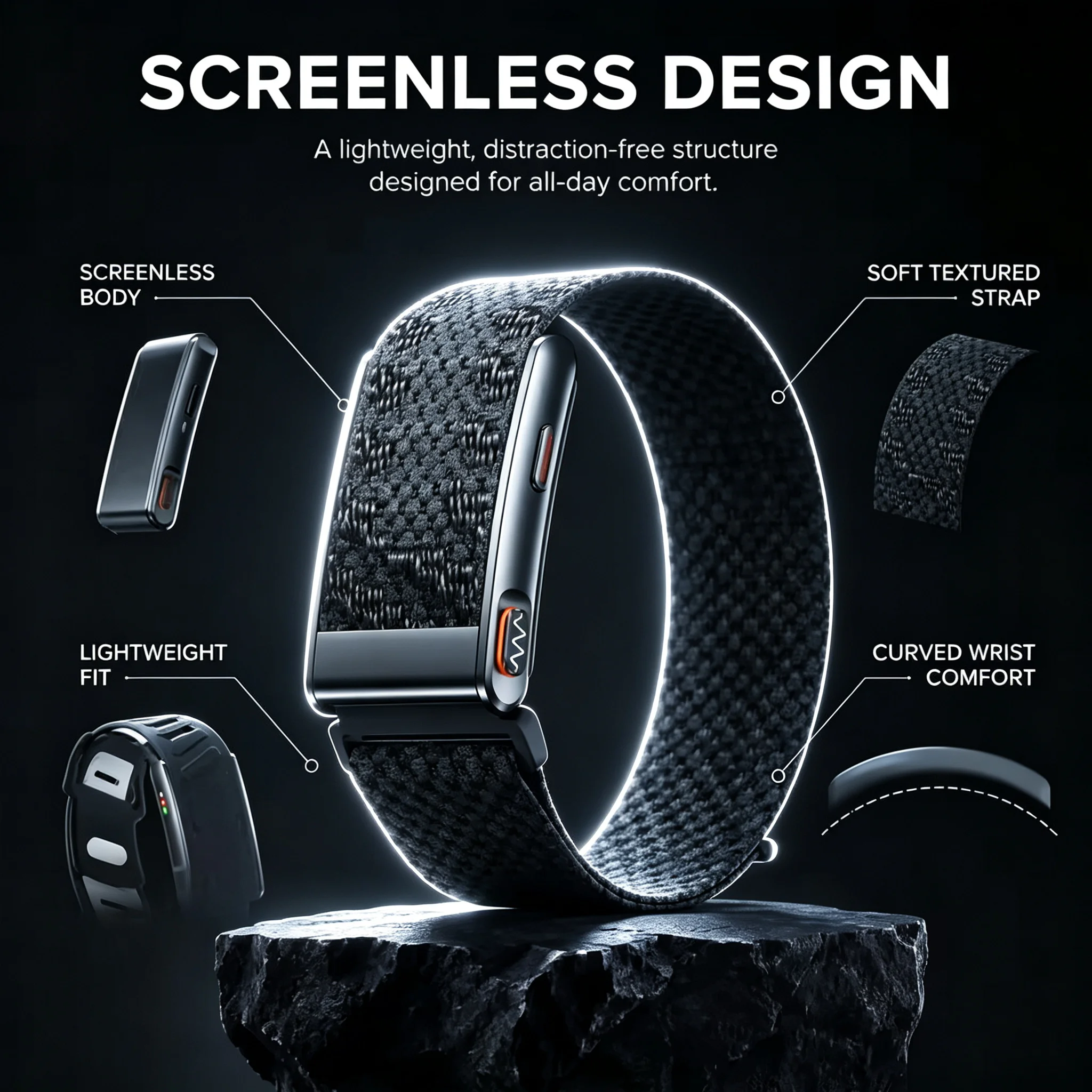 2026 NEW Screenless Sport Smart Bracelet ECG+HRV Heart Rate Sleep Health Monitor Multi Exercise Modes Fitness Tracker Bracelet