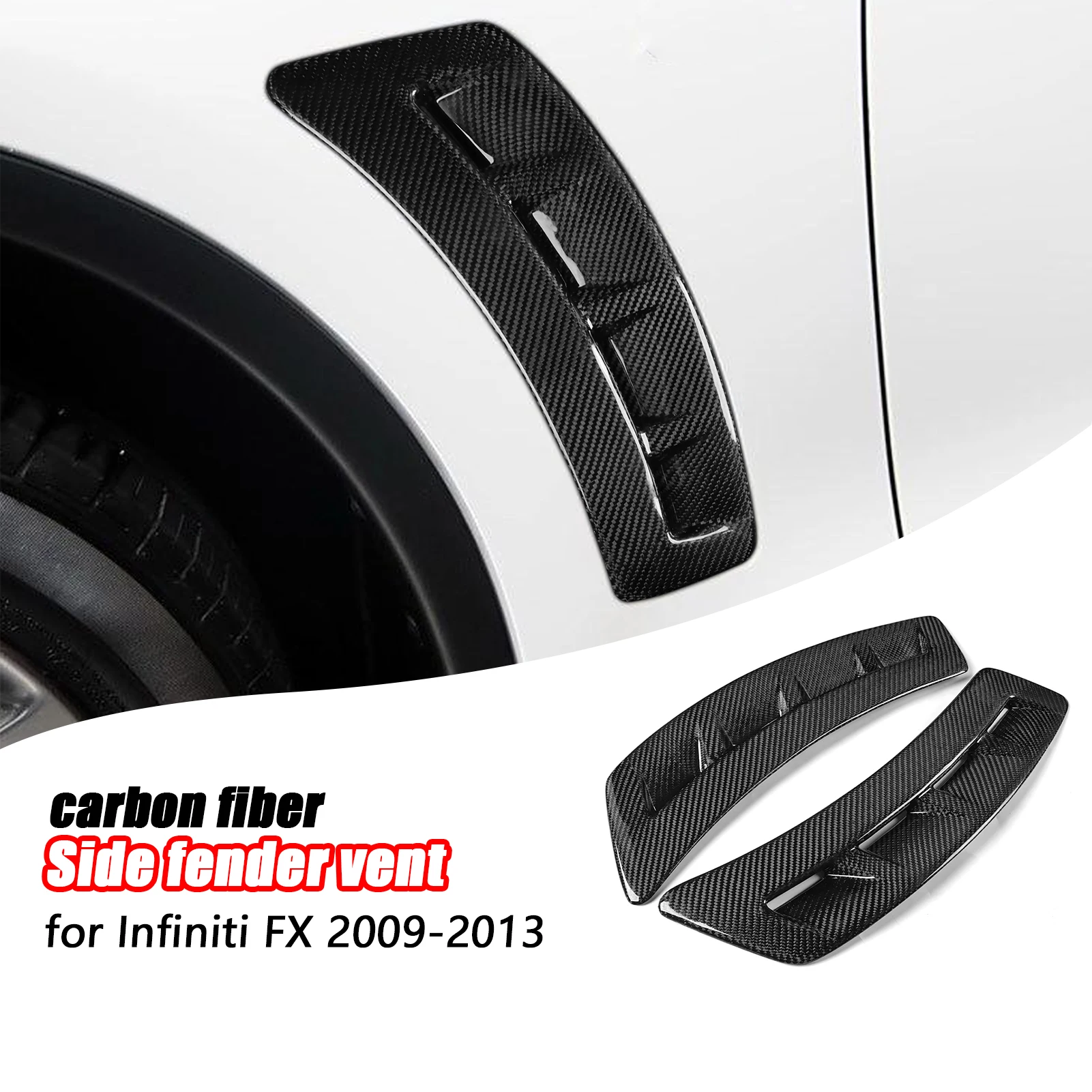 

Carbon fiber Fender Side Sticker vent Decorative for Infinit FX 09-13/QX70 14+
