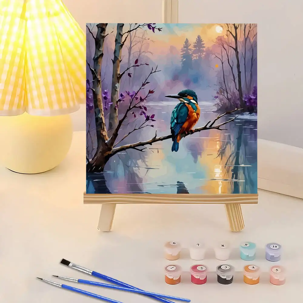 Huacan Digital Oil Painting Bird Animal DIY Painting By Numbers Tree Drawing On Canvas Arts Crafts Living Room Modern Home Decor