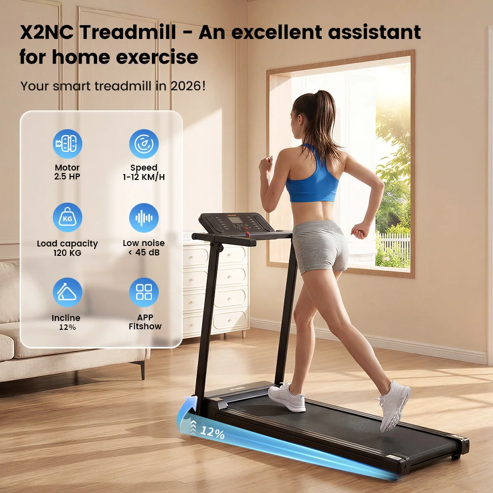Formill X2NC Indoor-Laufband 2,5 PS, LED-Display, Leiser Motor, 120 kg Tragkraft, 12% Steigung Heim-Laufmaschine – Detail 1