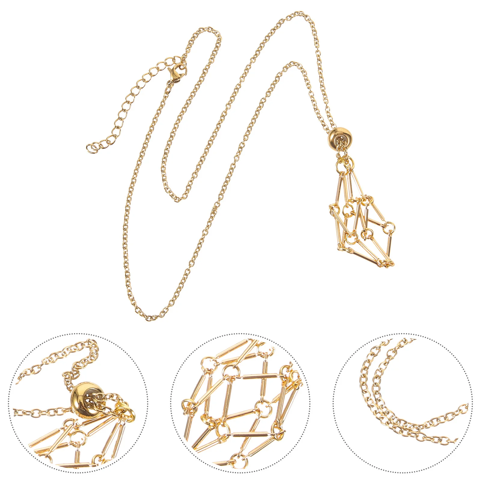 

Crystal Holder Necklace Metal Hollow Pendant DIY Jewelry Stone Holder Necklace Decorative Hanging Ornament Hanging Ornament