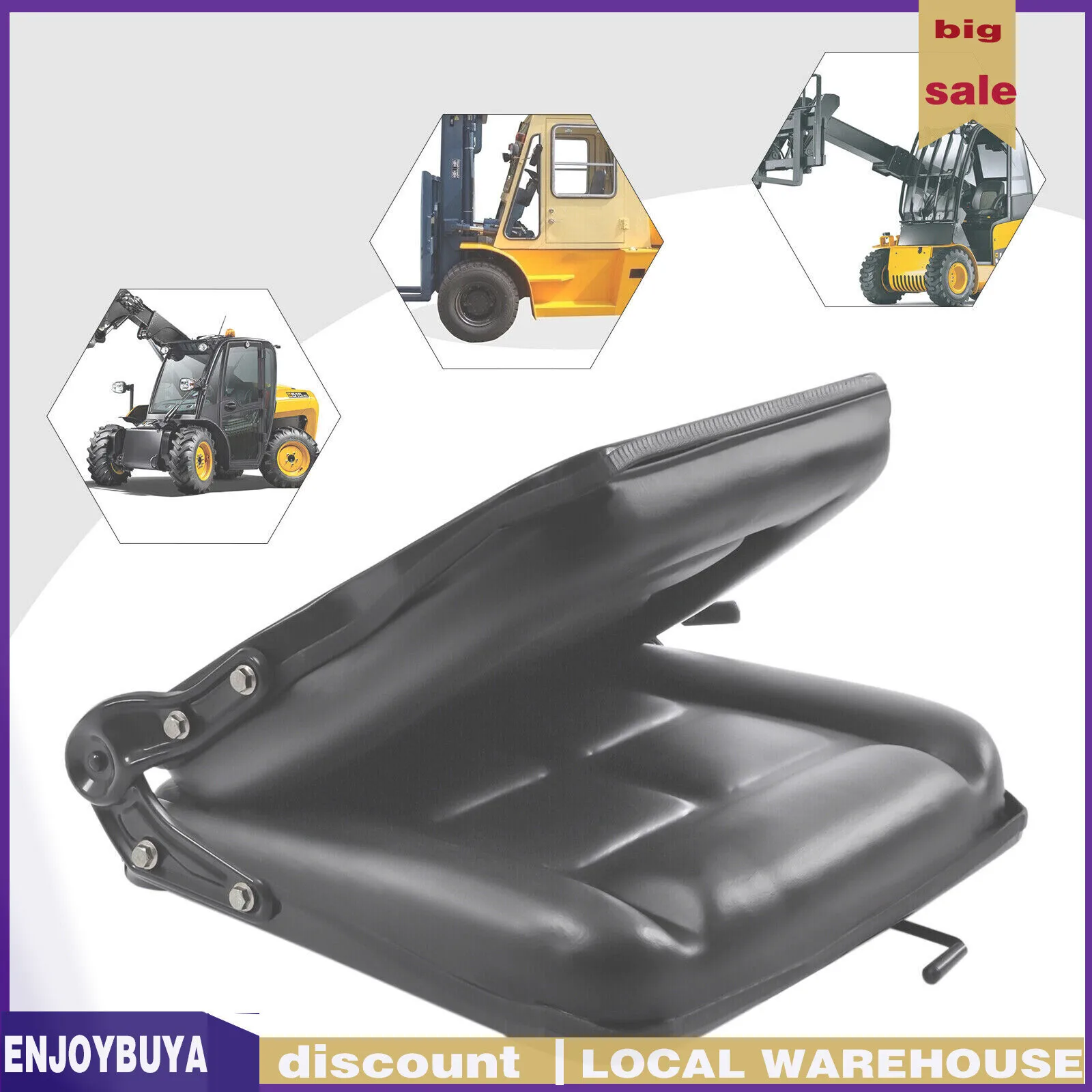 

Universal Tractor Suspension Seat Forklift&Truck Waterproof Seat Black