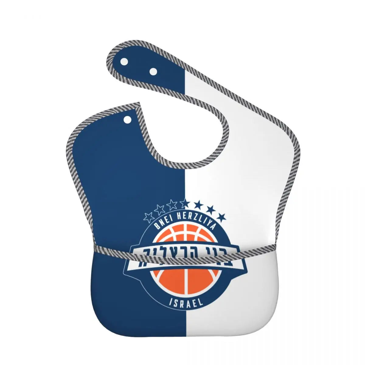 Bnei Herzliya Basketball Baby Bibs for Baby Boy or Girl, Adjustable Bib Baby and Toddler Bib for Eating, Waterproof Fabric