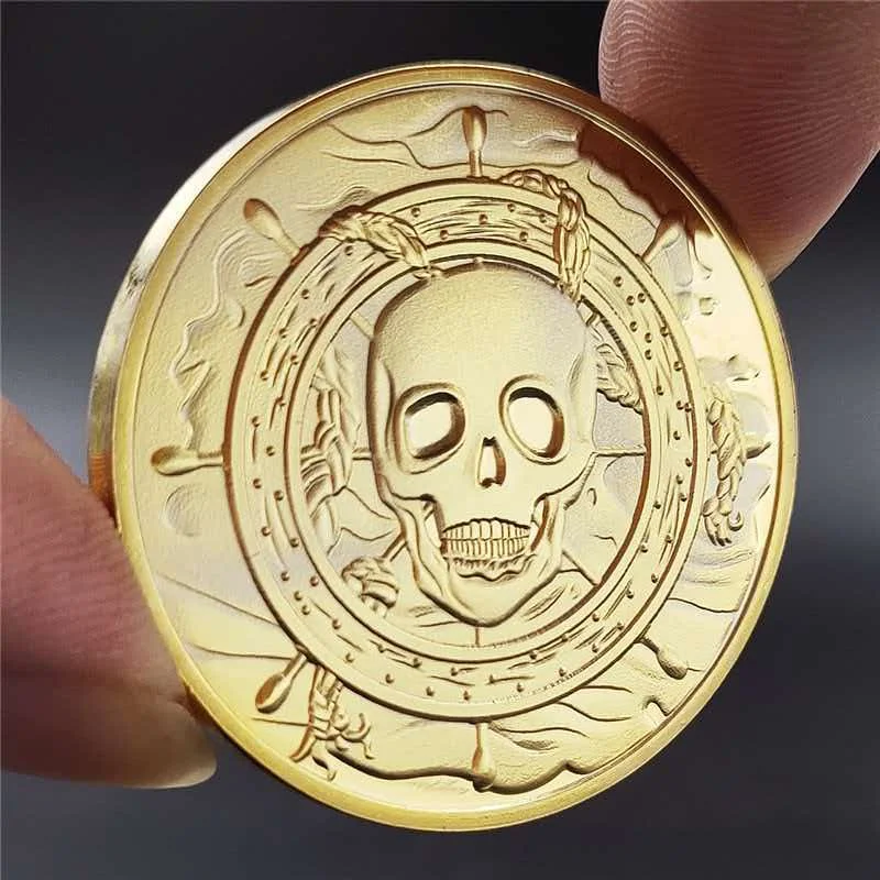 Pirate Skull Lucky Challenge Coin Fidget Toys For Anxiety ADHD Flipping Decision Making And Fun Quiet Cool Gadgets Stuff Gifts
