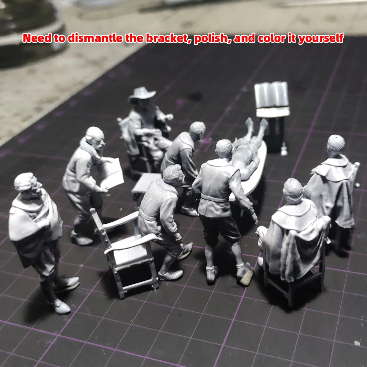 1/35 1/43 1/48 1/64 1/72 1/87 Modellbausatz 3D-Harz-Miniatur-Soldatenfiguren Diorama Unbemalt Niederländische Anatomie-Stunde DIY – Detail 9