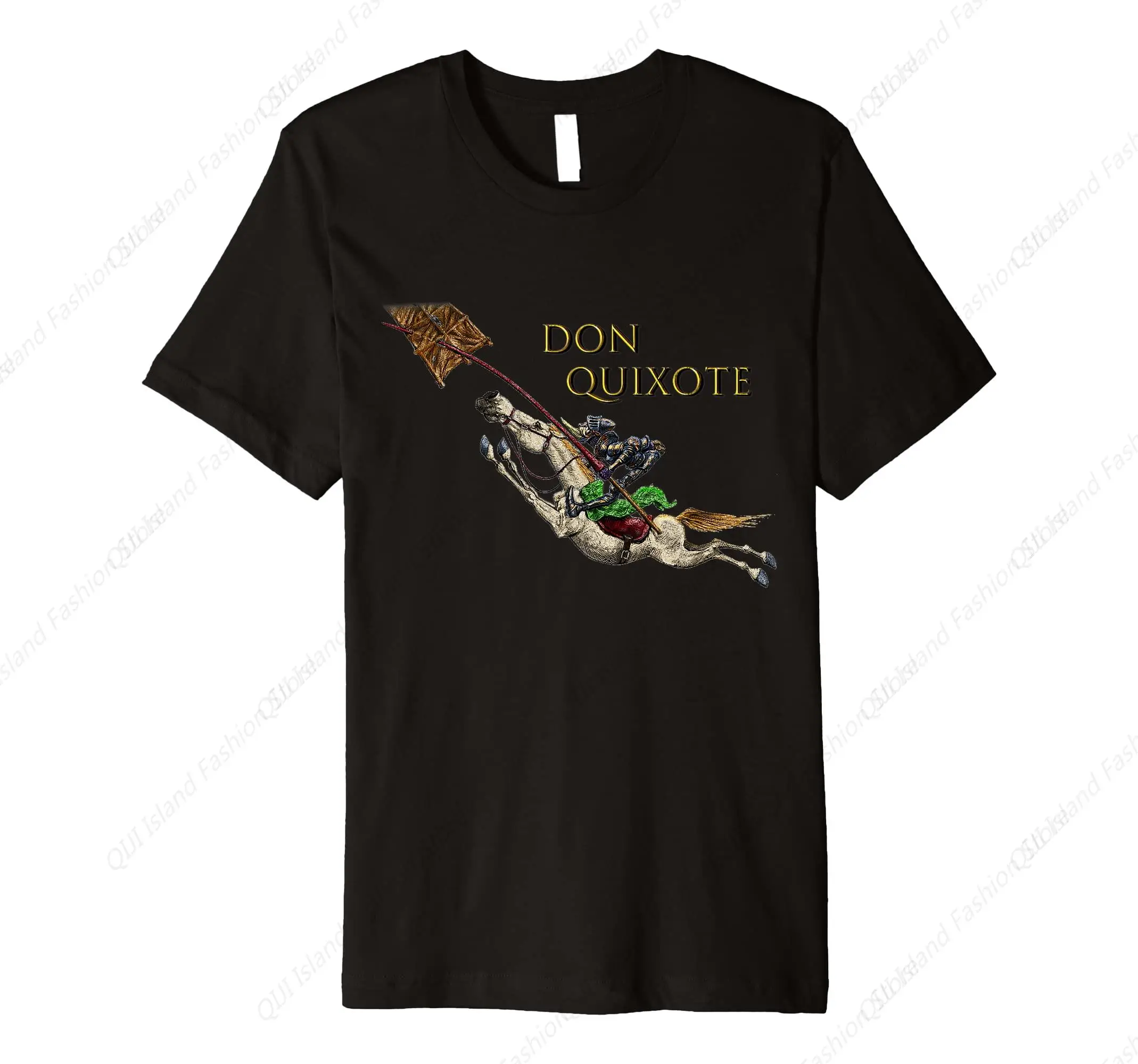 Don Quixote vs Windmill, literature scene Premium T-Shirt