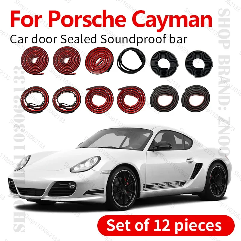 

For Porsche Cayman 981c/982c Car Door Seal Strip Rubber Double Layer Sealing Protector Soundproof Dustproof Seal Strip 12PCS Set