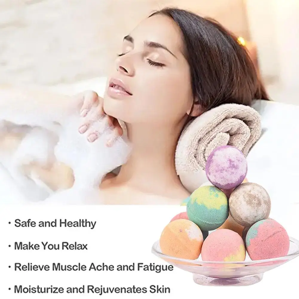 Palla di sale da bagno Palla di sale da bagno a bolle naturali Elaborato Tipo di corpo Detergente Bagno Aromaterapia Grani profondi Olio Sale A8W5