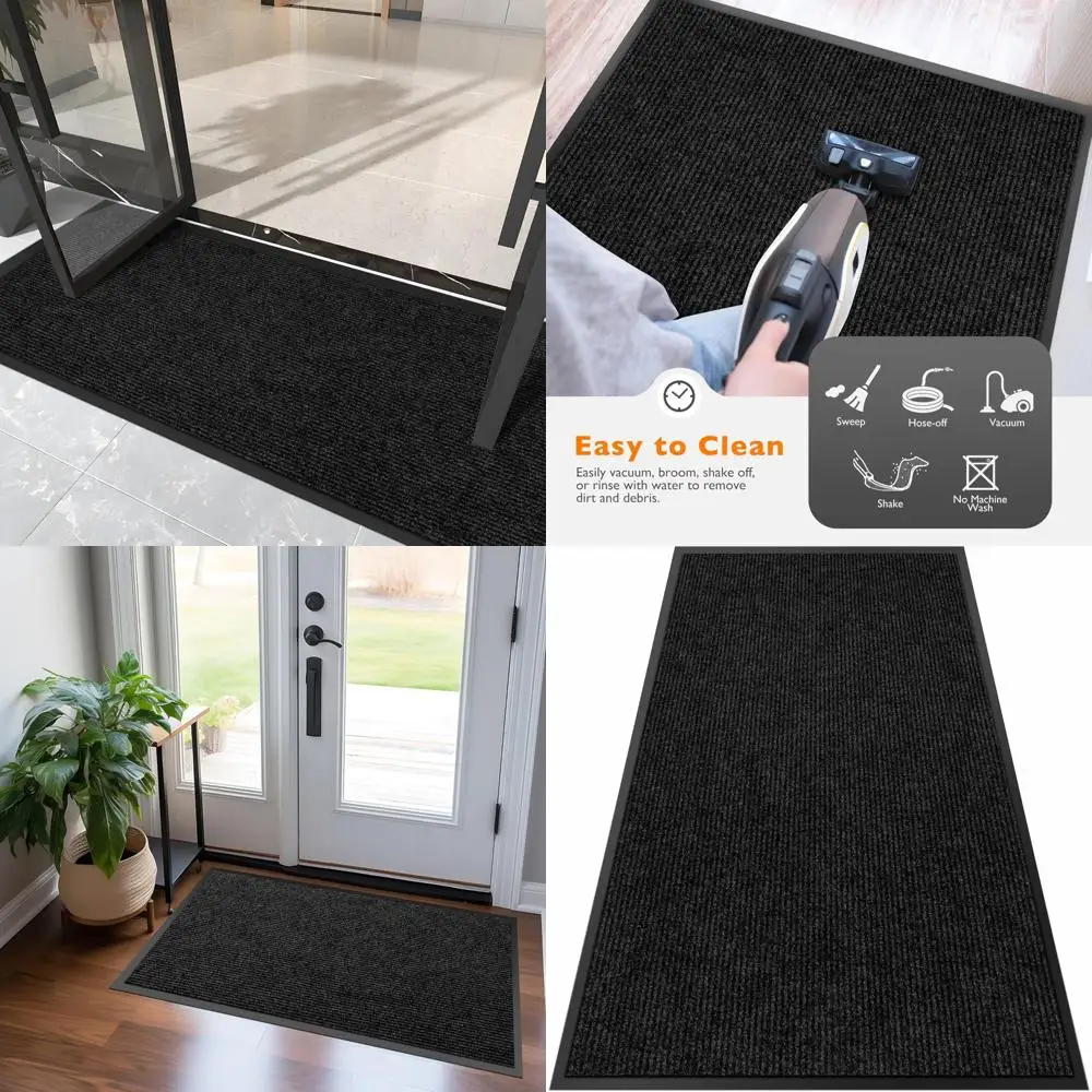 

Heavy-Duty 4FT x 7FT Large Entrance Door Mat for Indoor and Outdoor Use - Commercial Grade Dirt Trapper Mat