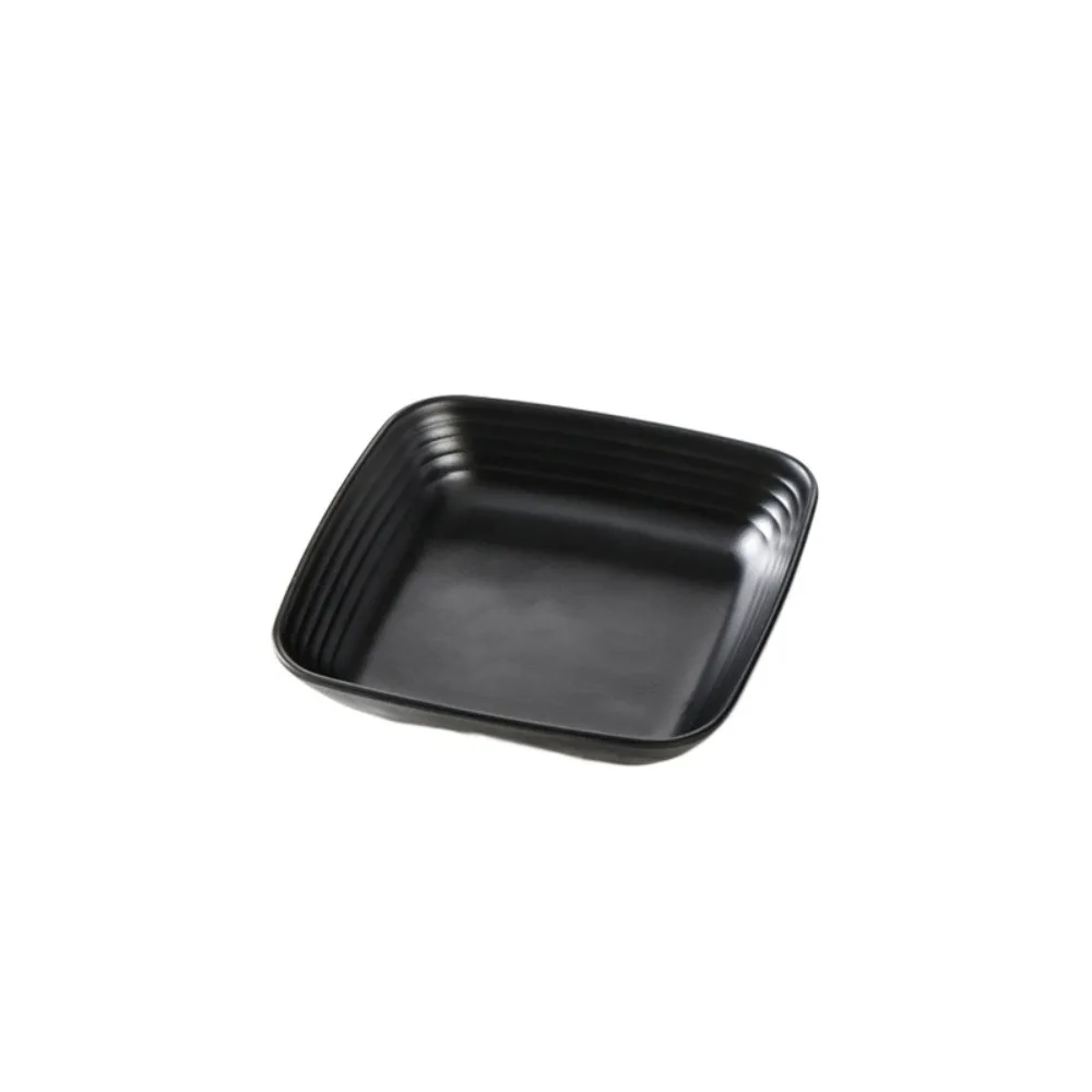 

Cutlery Exquisite Appetizer Plate Japanese Thickened Seasoning Dish Black Melamine Butter Dish Hotel