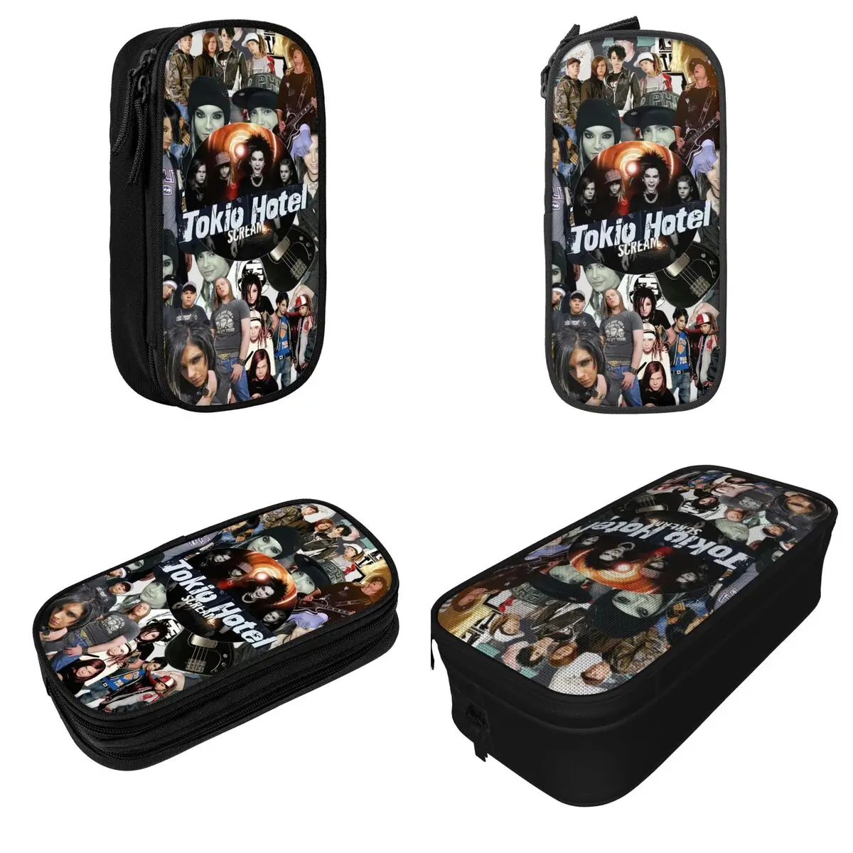 Fashion Tokio Hotel Collage Pencil Case German Rock Pencil Box Pen Box for Girl Boy Big Capacity Bags Office Zipper Stationery