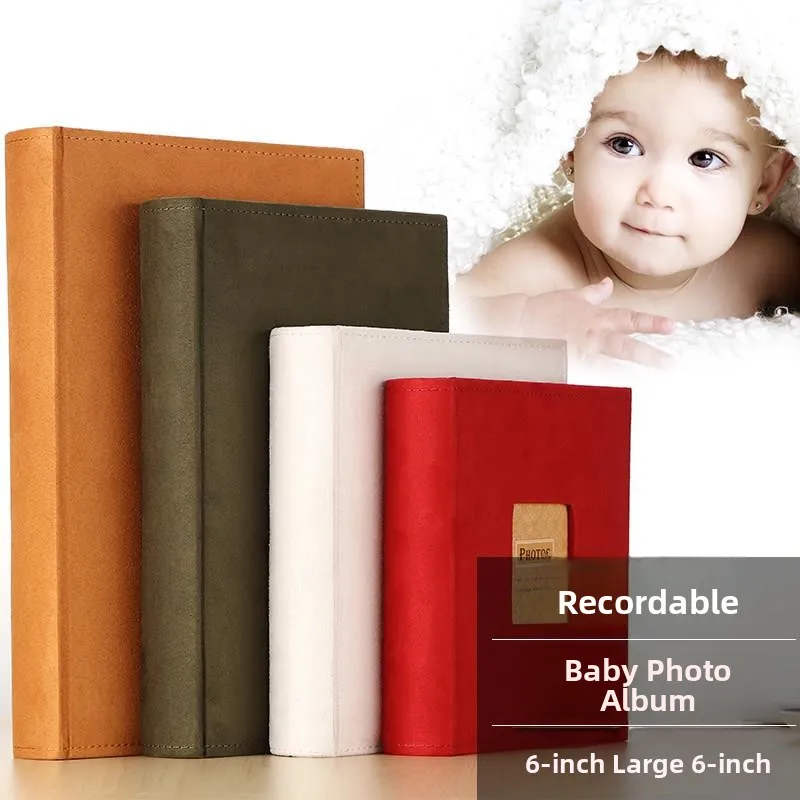 Album-de-fotos-para-bebes-de-an-capacidad-con-nucleo-de-papel-de-terciopelo-tipo-insertable-de-alta-calidad-color-puro
