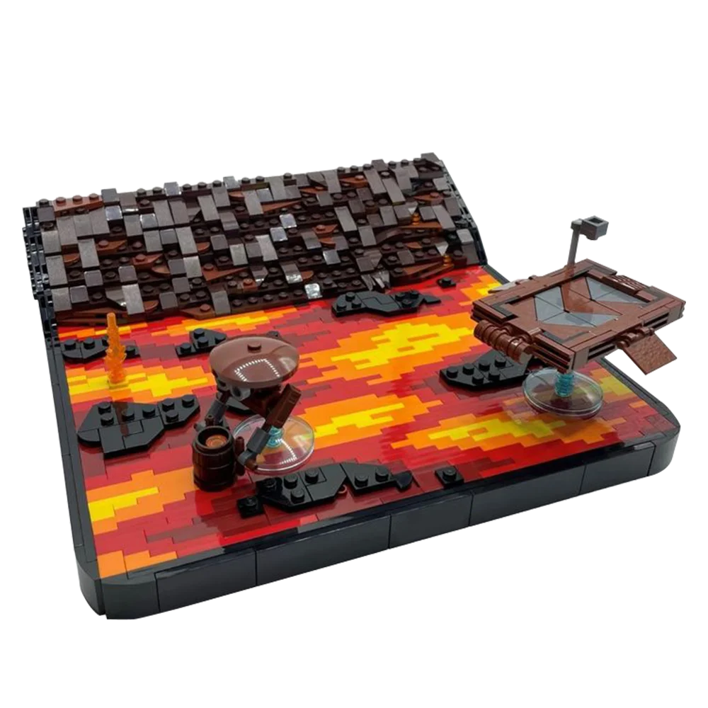 Gobricks MOC films de guerre spatial scène de combat blocs de construction Duel sur moustaches Dioramas scène modèle briques jouets pour enfants cadeaux