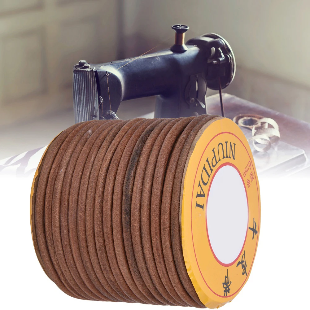 Sewing Machine Leather Belt 20m Sewing Machine Multi Function Cowhide Belt 8mm/9mm/6mm - Image 3