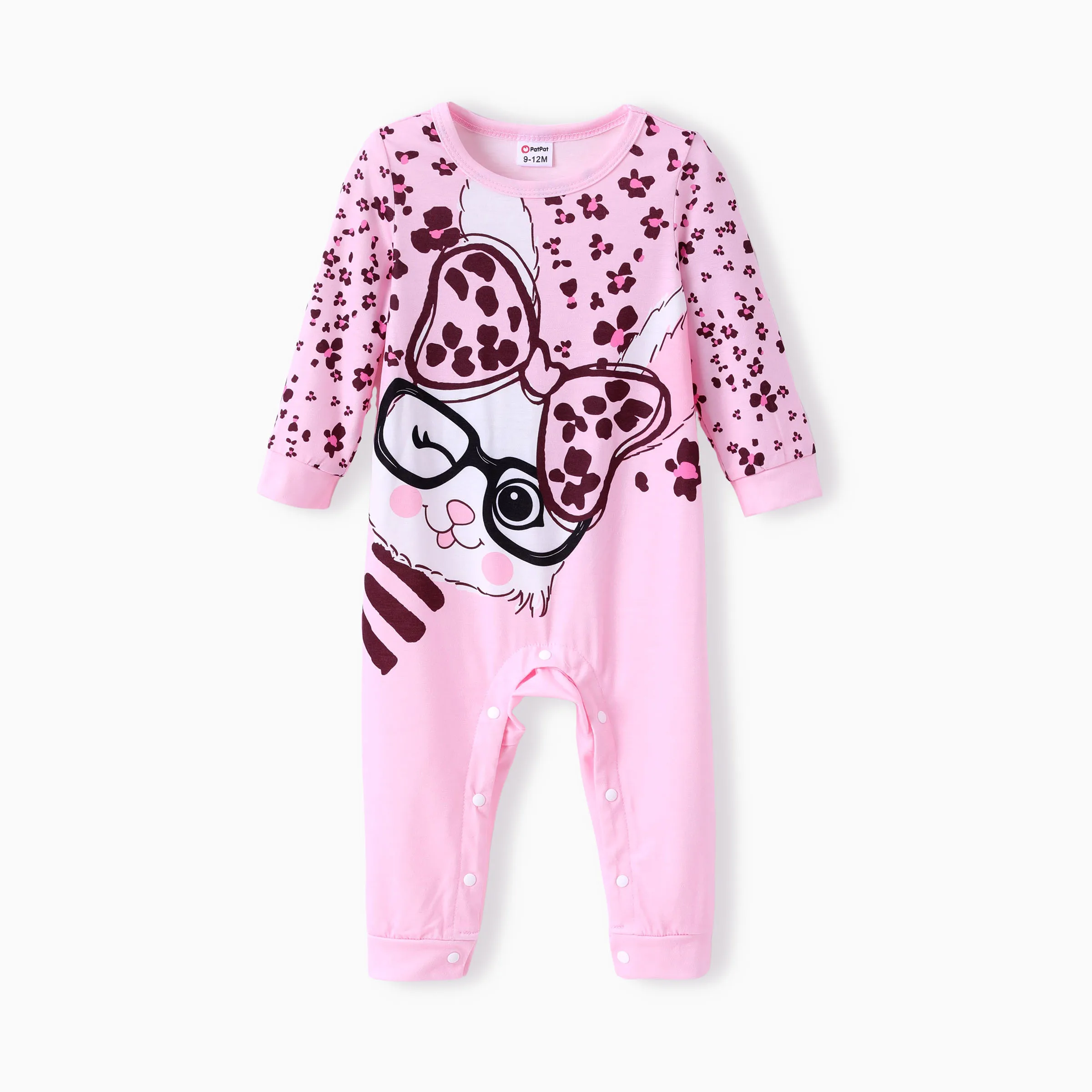 PatPat Baby Girl Rabbit Print Jumpsuit