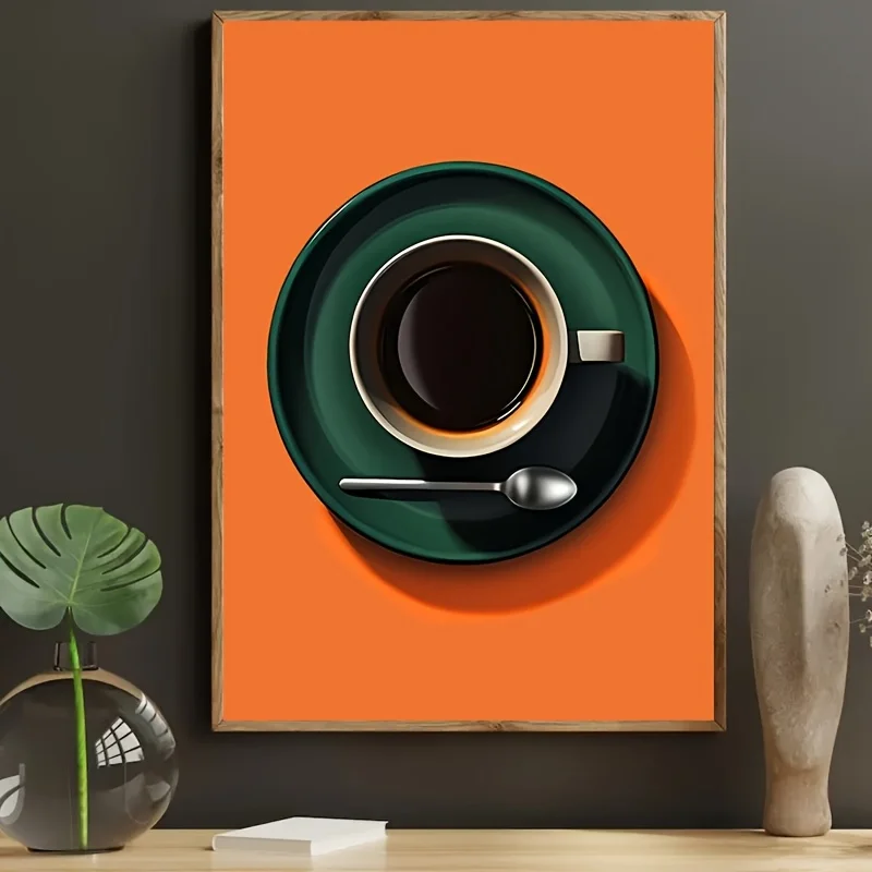 Schicke Espresso-Leinwanddrucke, kräftiges Bauhaus-Küchen-Wandkunstposter aus der Mitte des Jahrhunderts für moderne Wohnzimmer, Schlafsaal, Küche, Heimdekoration