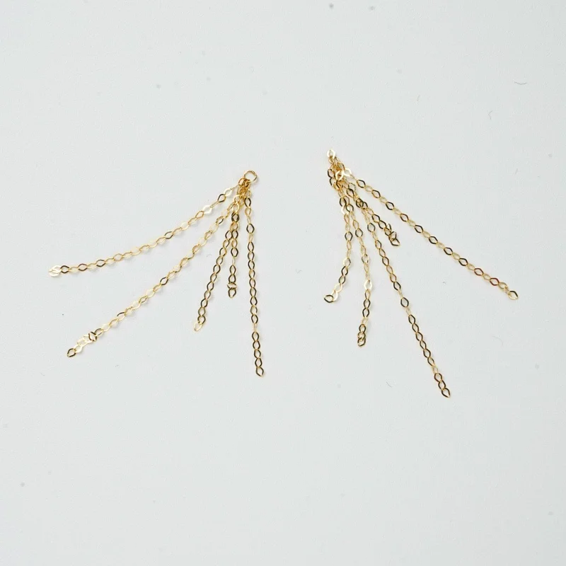 XF800  Fine Jewelry Real 18K Gold Earrings Tassel Natural Fresh water Pearl Women's Boutique Party Wedding Gift diy018