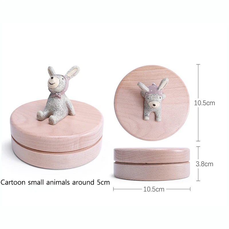 English 3D Cartoon Animal Baby Teeth Box Wooden Lanugo Storage Organizer Souvenirs Birthday Gifts Wooden Souvenir Case Box