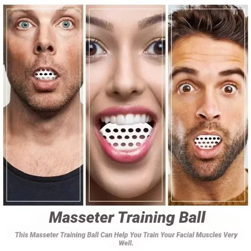 1/2Pcs Large Jaw Exerciser Fitness Jawline Muscle Training Double Chin Reducer Neck Face Slimming Mouth Jawliner Silicone Chew