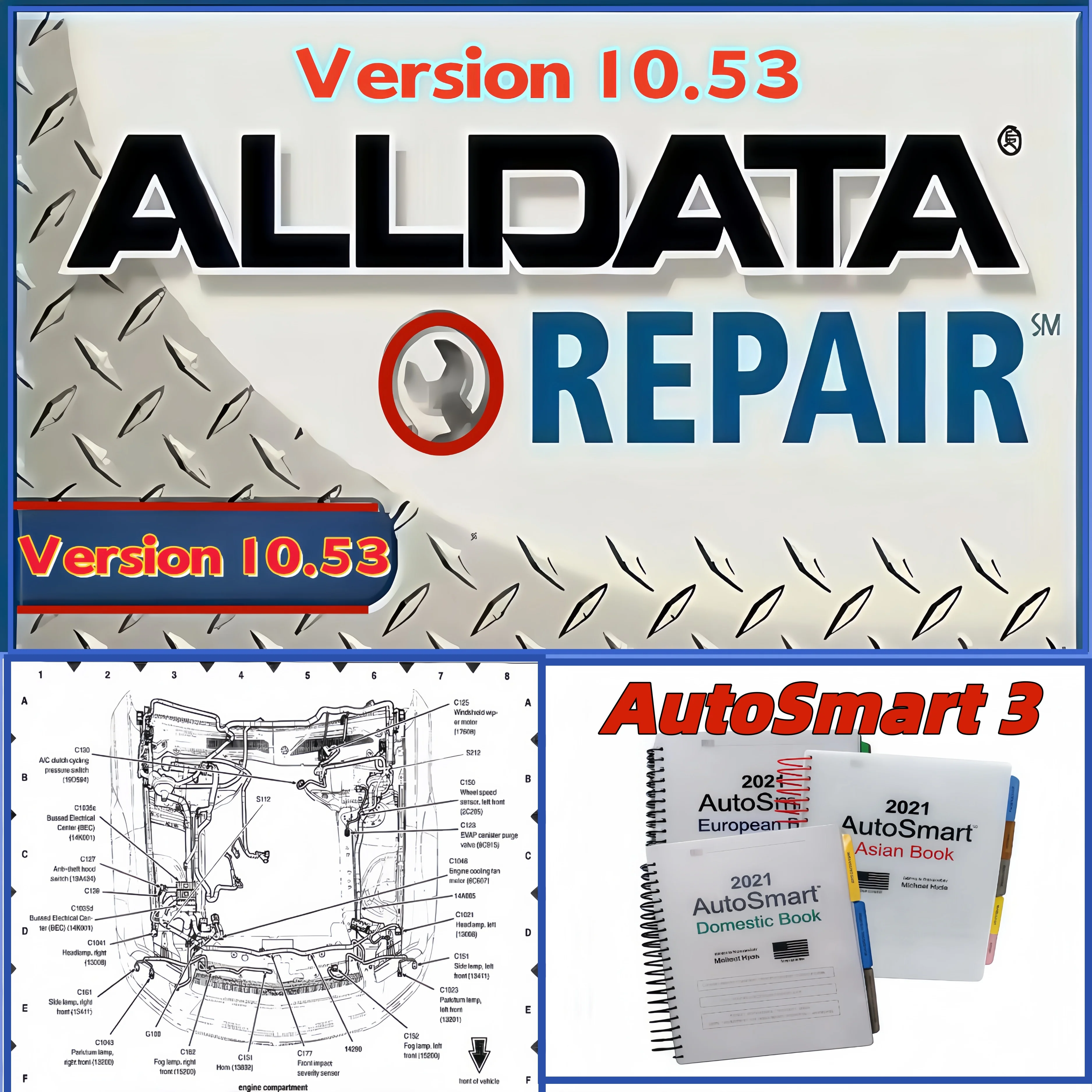 ALLDATA Repair 10.53 Car Truck Repair Software Free Install + AutoSmart 3 Locksmith E-Book Asian Euro Domestic Key Program Guide