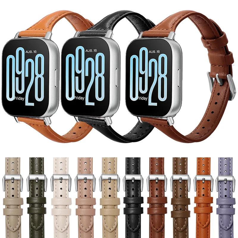 Slim Leather Loop Strap for Redmi Watch 5 Lite /Active Band for Xiaomi Watch S4  Wristband Replacement Bracelet 22mm  Accessorie