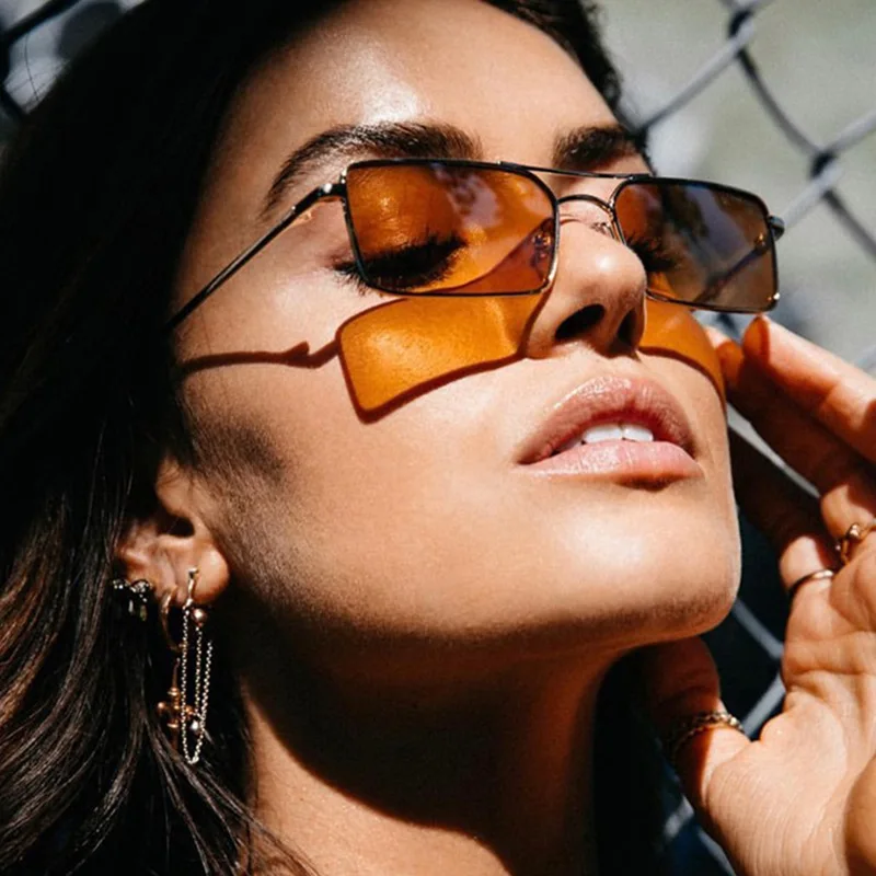 New Women Brands Design Anti-Reflective Mirror Sunglasses Fashion Metal Square Glasses Classic Men Out Door Sun Glasses view 5