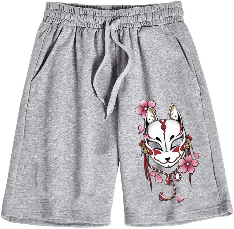 

FJHYEEBN Анимационные шорты и шорты Tanjirou на шнурке Спортивные шорты Giyuu Kamado Tanjirou Летние спортивные шорты