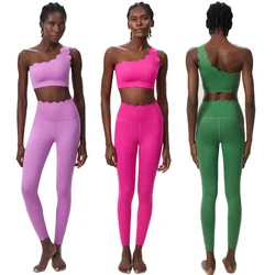 Women Two Pieces Fitness Yoga Set Stretch Soft Running Gym Suit Breathable Quick Dry Sportswear Female Strwetchy Workout Clothes