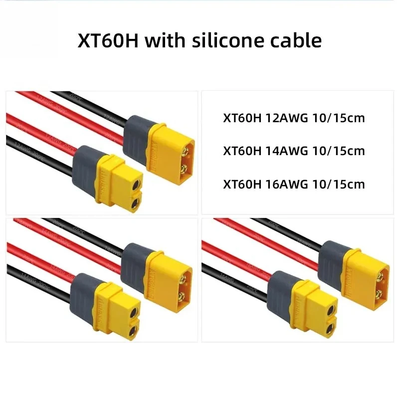 1/5Pcs Amass XT60H Male Female Connector Plug with 12/14/16AWG Silicon Wire for RC Lipo Battery FPV Drone QuadcopterDrone