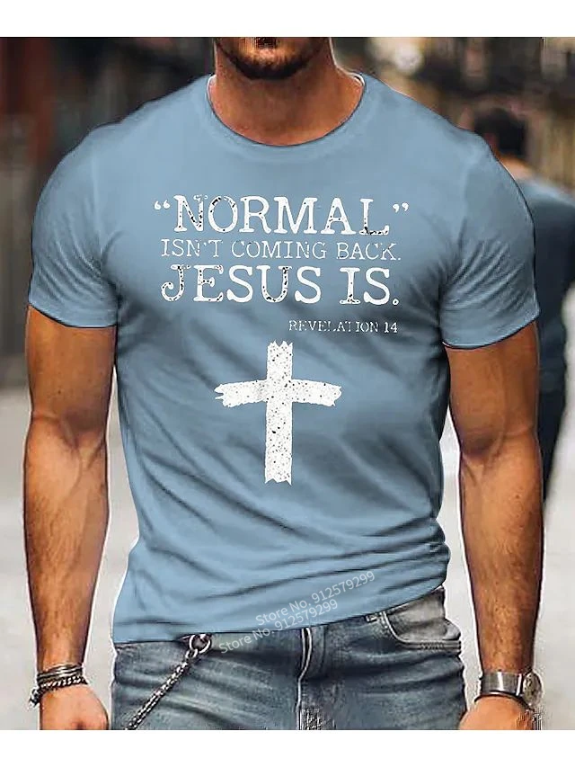 Summer Casual Jesus Christ Cross 3d Printed T-shirt 2022 New Short-sleeved Oversized Round Neck Streetwear Tee