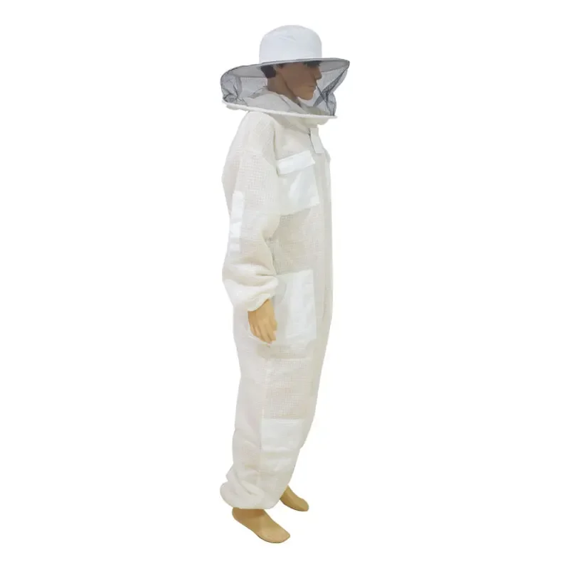 Traje de apicultura ventilado Ultra transpirable de 3 capas con velo redondo, traje profesional protector antiabejas