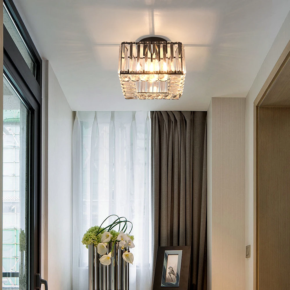Led Pendant Light Modern Crystal Chandelier Kitchen Island Ceiling Lamp Dining Table Lustre Aisle Home Decor Corridor Fixture