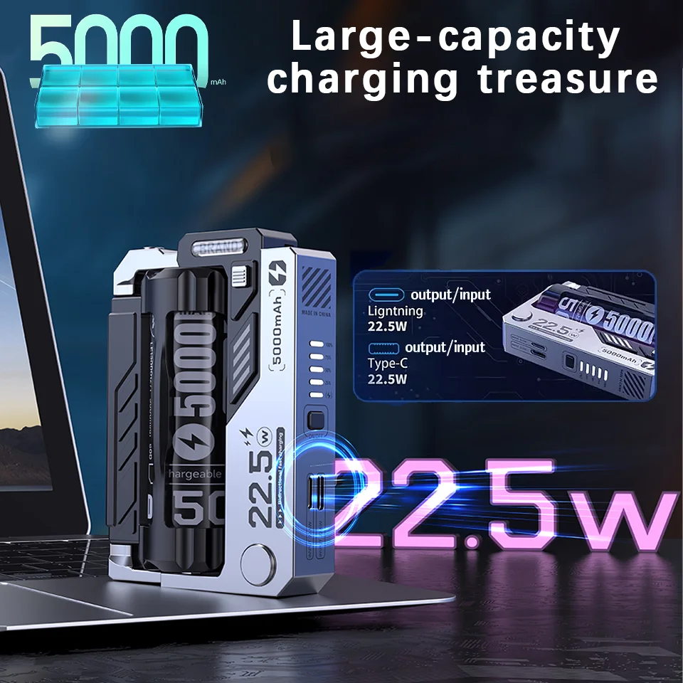 

Portable Power Bank Removable Replaceable Battery Pack 20000mah 22.5w Fast Charging External Battery For iPhone Samsung Huawei