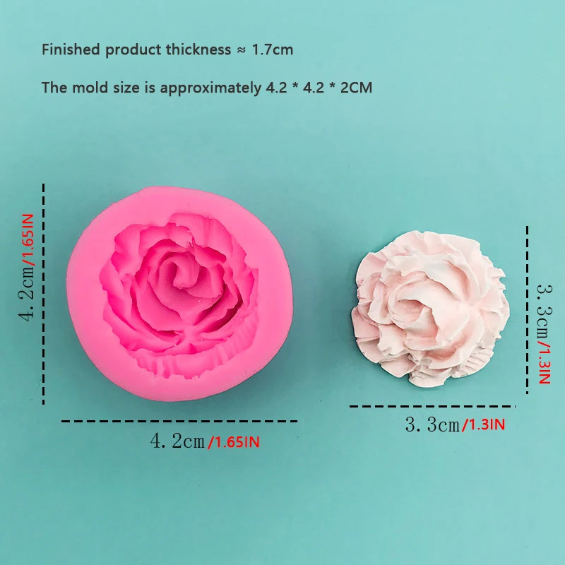 Rose Silicone Mold DIY 3D Flower Phone Case Head Rope Hair Card Jewelry Accessories Molds Fondant Chocolate Cake Silicone Moud