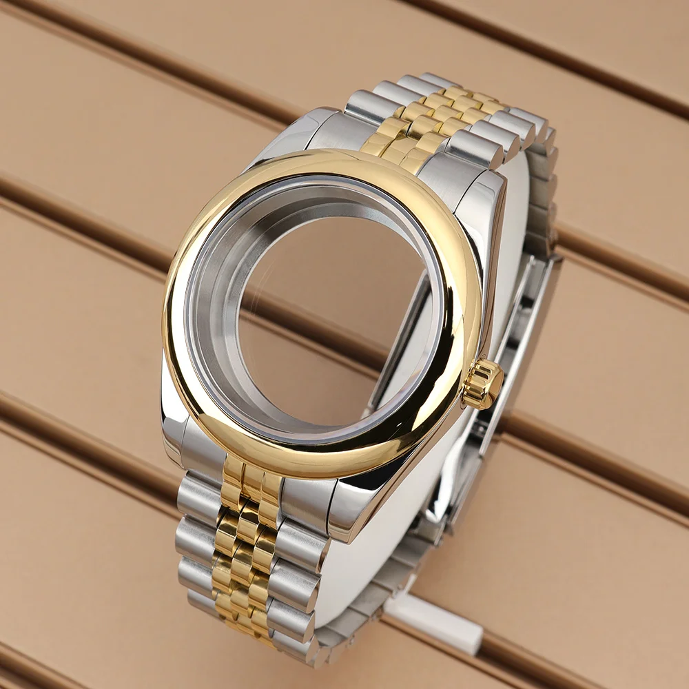 Silver Gold 36mm 39mm Watch Case Stainless Steel For NH35 NH36/34 Miyota 8215 Movt Fashion Jubilee Strap NH35 DJ SK Accessories
