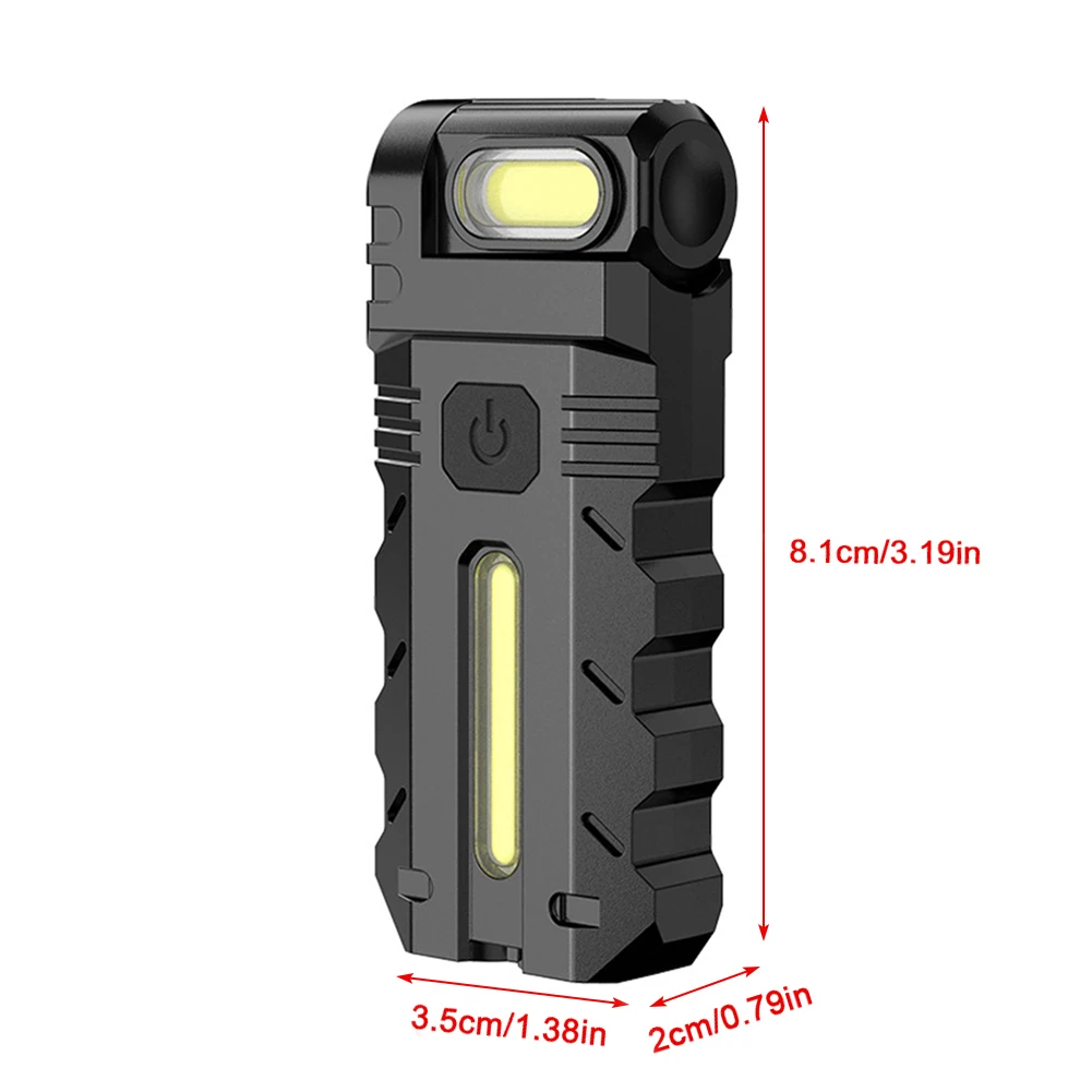 Magnetic LED Flashlight Compact Torch USB Rechargeable EDC Pocket Flashlight Portable Work Light for Outdoor Emergency
