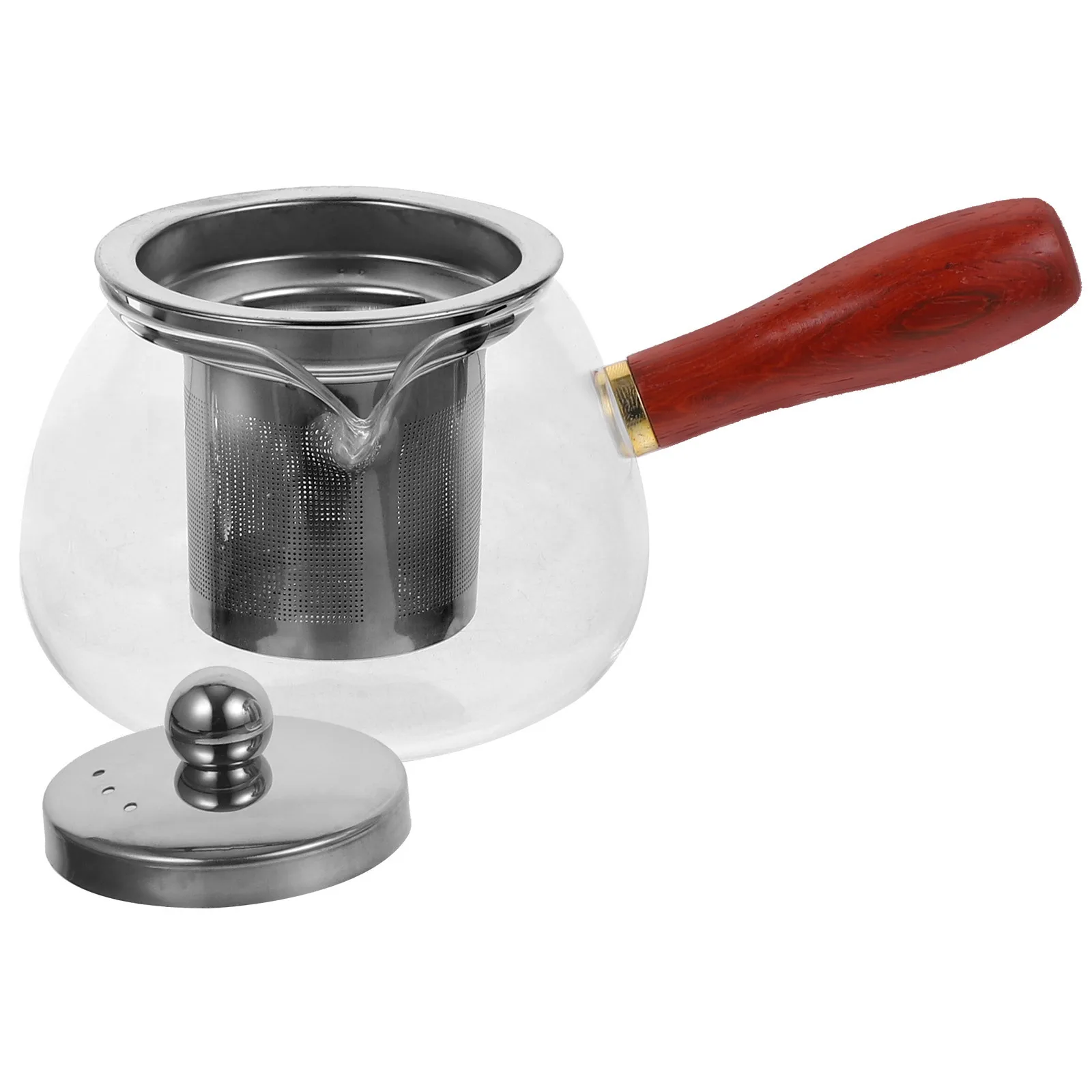 

Glass Tea Pot With Side Handle For Loose Leaf Tea Kung Fu Flower Herbal Coffee Home Hotel Use Clear Household Teapot