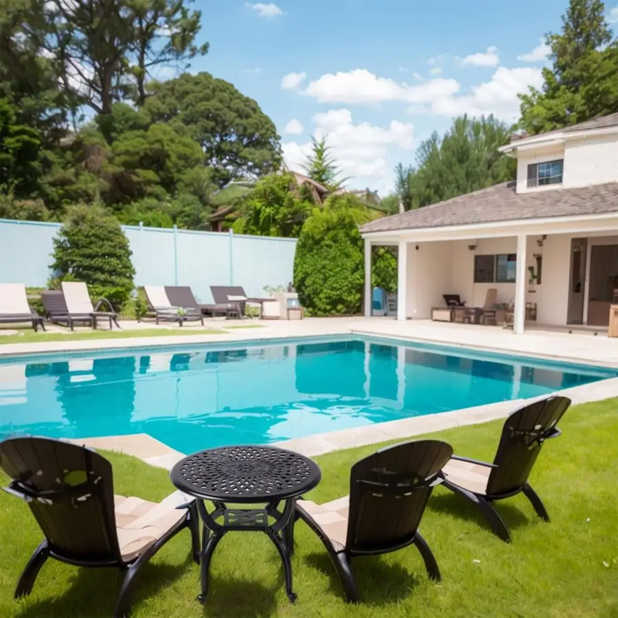 

Алюминиевый уличный приставной столик, маленький столик для патио, уличные кофейные столики для патио, сада, балкона, всепогодный, черный, круглый