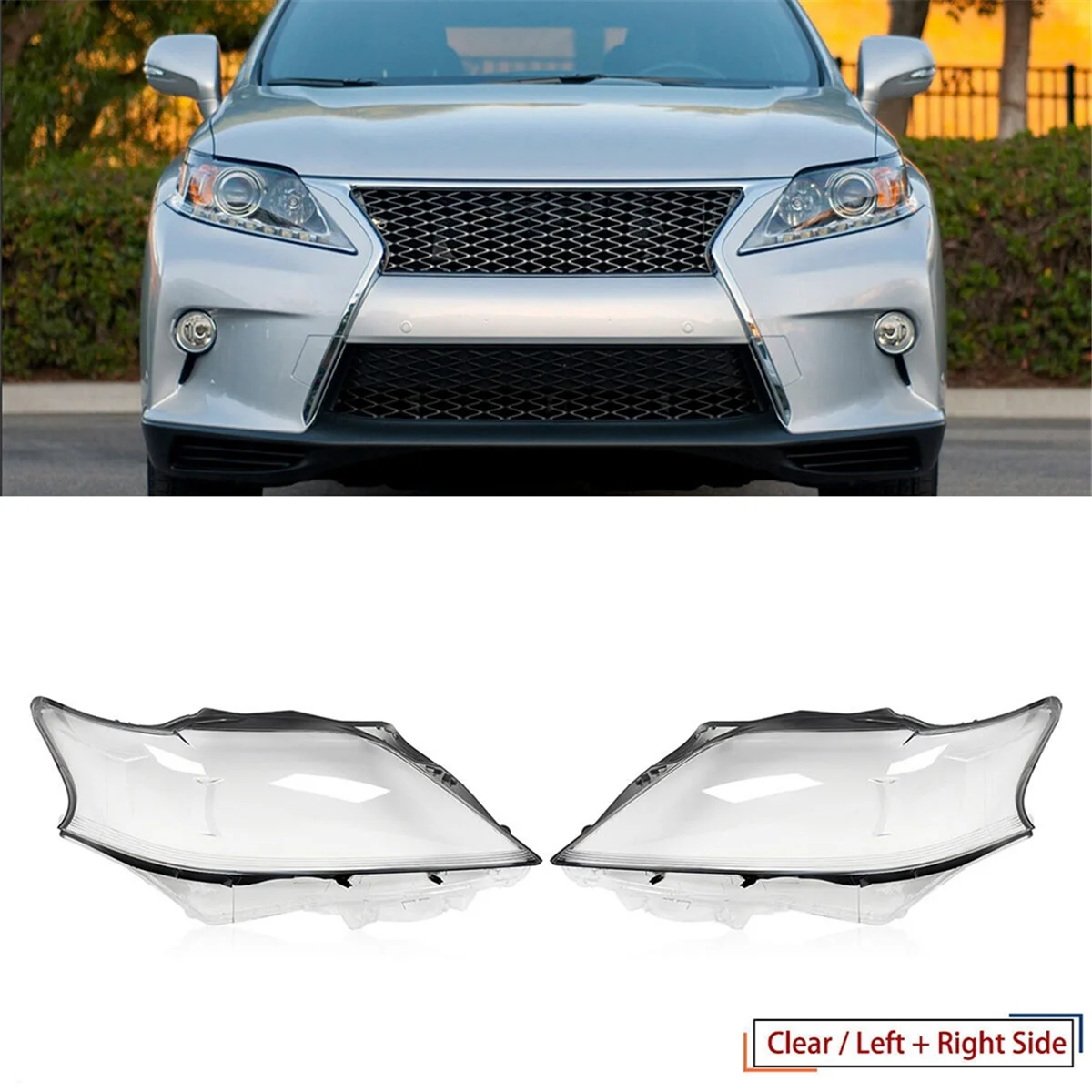 1 Pair Car Headlight Lens Cover Headlight Shade Shell Lens Lampshade for Lexus RX270 RX350 RX450H 2012-2015