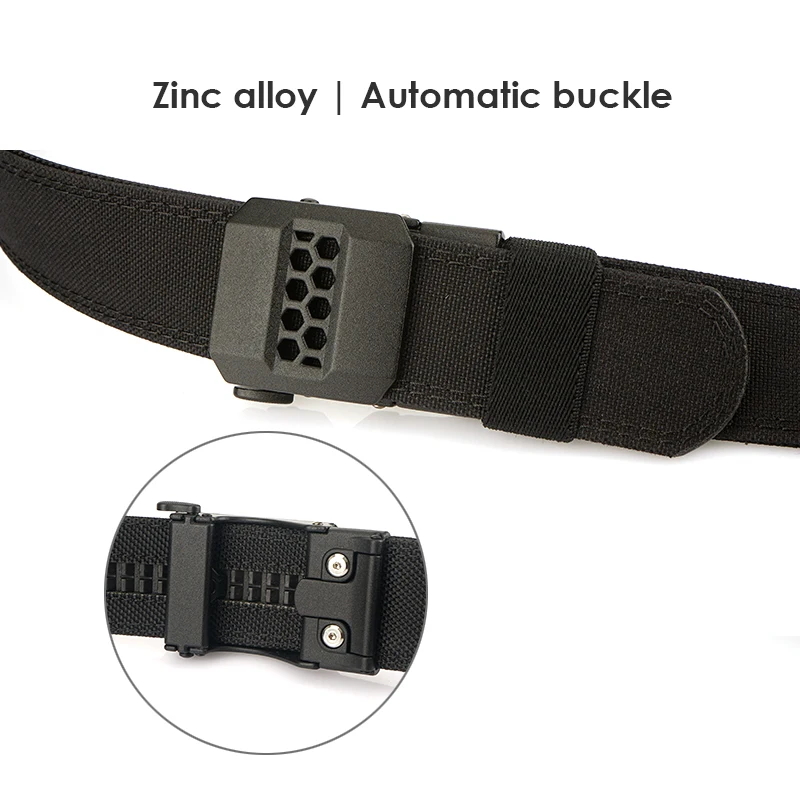 VATLTY New Stiff Casual Belt for Men Metal Automatic Buckle Tactical Girdle Male Thick Nylon Military Airsoft Belt Waistband