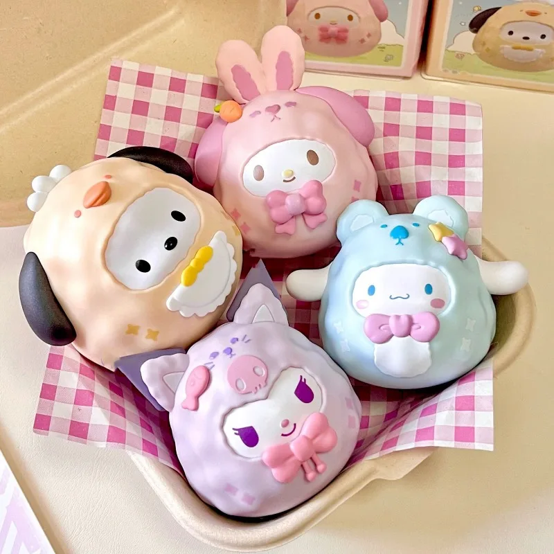 Kulomi-caja ciega con forma de vaso de animales, muñeco curativo de dibujos animados con melodía, adornos de escritorio, regalo para muñeca