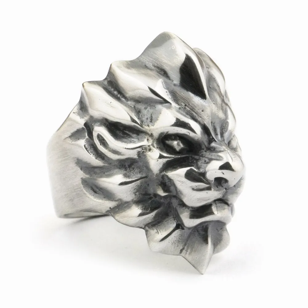 Abstract King Lion 925 Sterling Silver Ring Biker Rock Punk Jewelry TA01 US Size 7~15