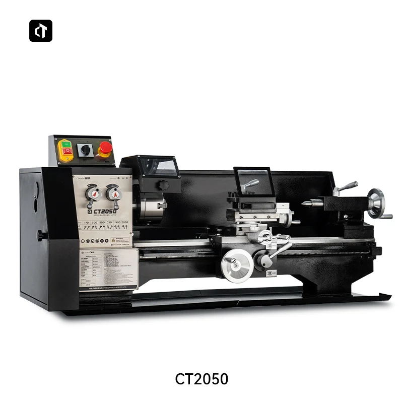CT2050 Bench Lathe 220mm 26mm High Precision Hobby Mini Metal Lathe with 170~1950RPM Manual Engine Lathe Machine