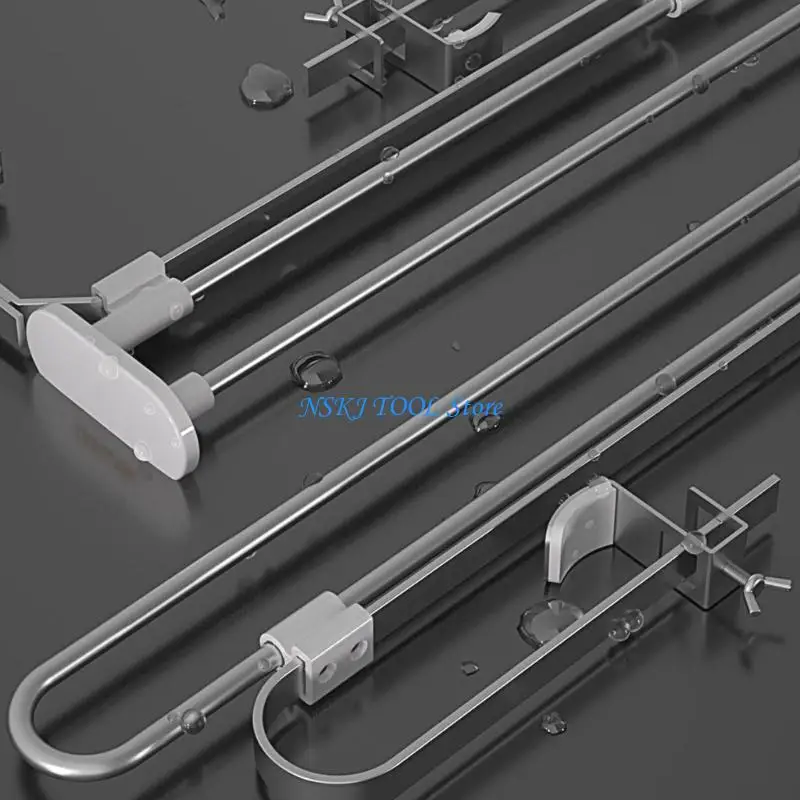 L8RC Retractable Wardrobe Rod Slide Out Skirt Hanger Organiser Easy Installation Metal Closet Storage Solution