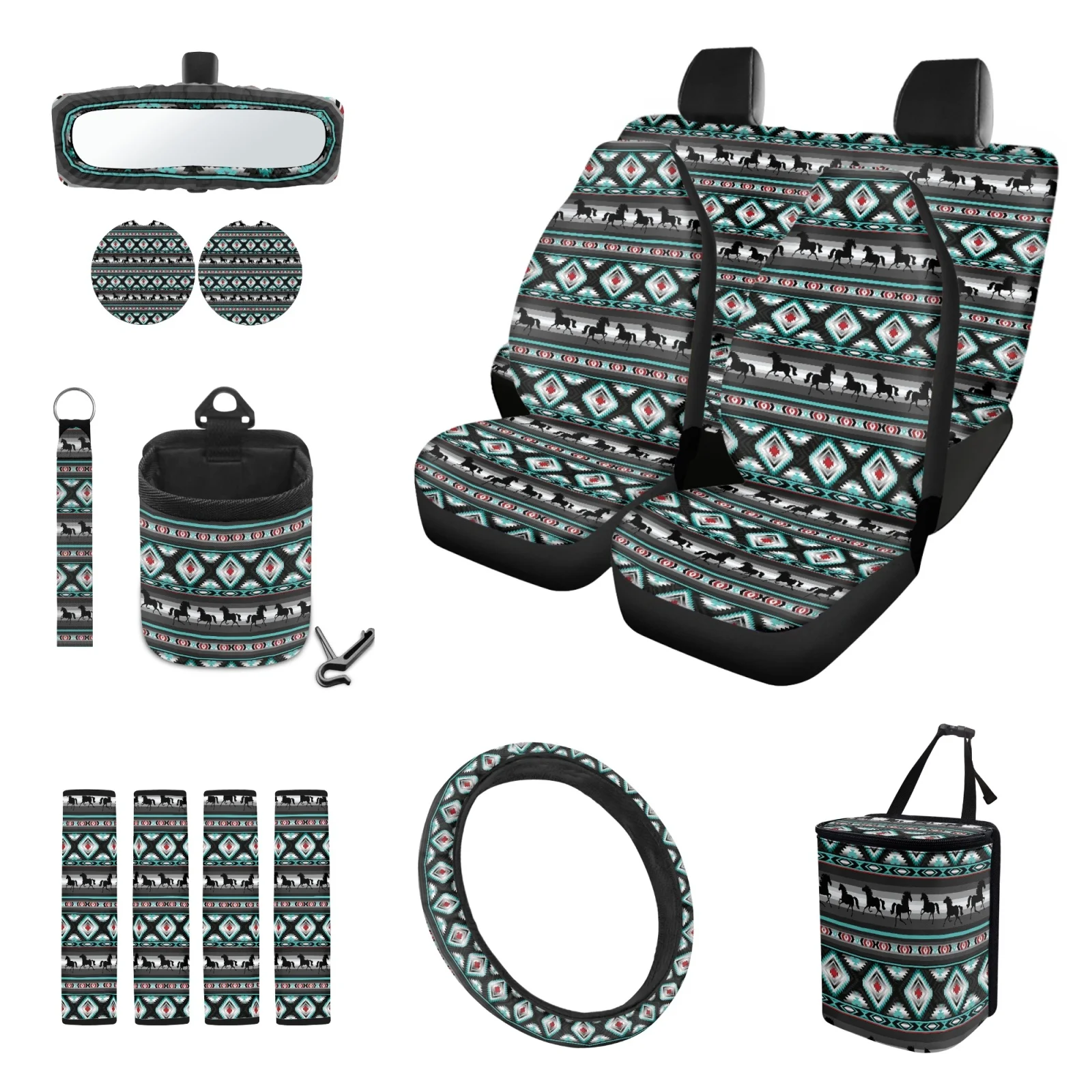 Coloranimal Galloping Horse 15 Packs with Utility Side Mirror Protector and Key Fob for Daily