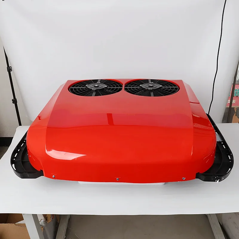 مكيف هواء ركن السيارة ثنائي المروحة مثبت على الأعلى 12 فولت/24 فولت تيار مستمر مع تحكم ذكي في التردد المتغير والتبريد السريع للسيارات #2