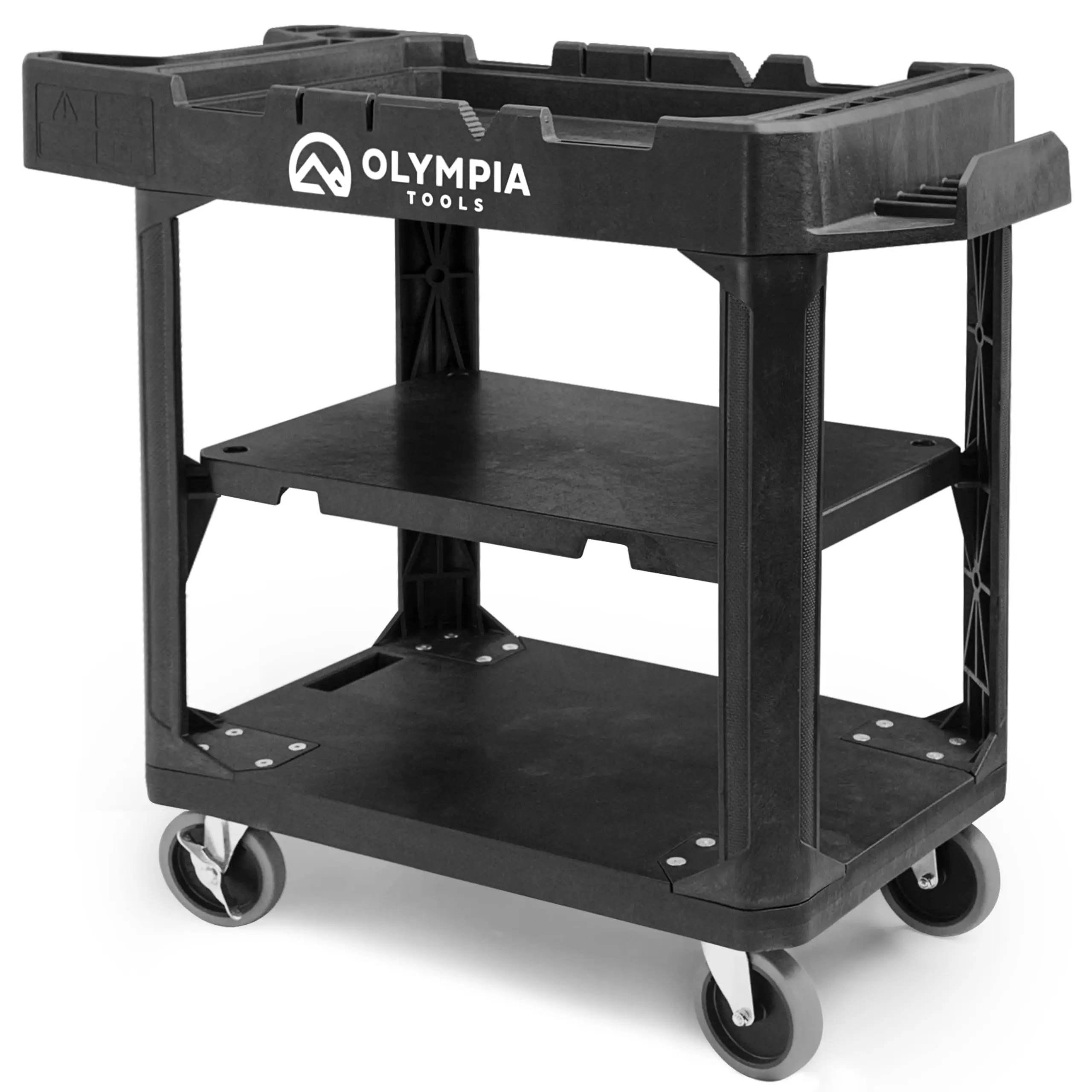 2-in-1 Heavy Duty Rolling Garage Utility Cart, Black, 660 Lb