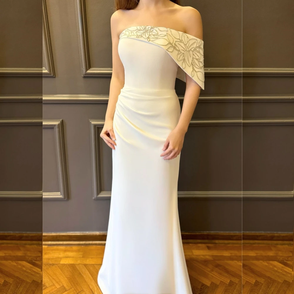 

Jiayigong Jersey Beading Engagement Trumpet One-shoulder Bespoke Occasion Gown Long Dresses Saudi Arabia