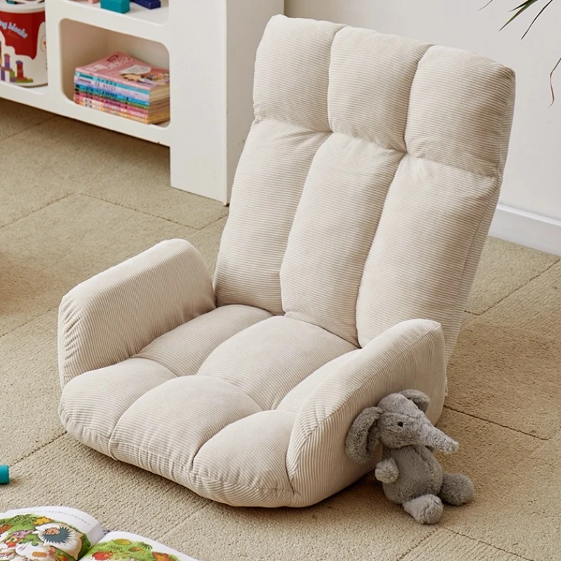to-Foldable Tatami Floor Chair Plush High-Back Lounger for Adults & Kids Skin-Friendly Velvet Chairs Versatile Balcony Seating-